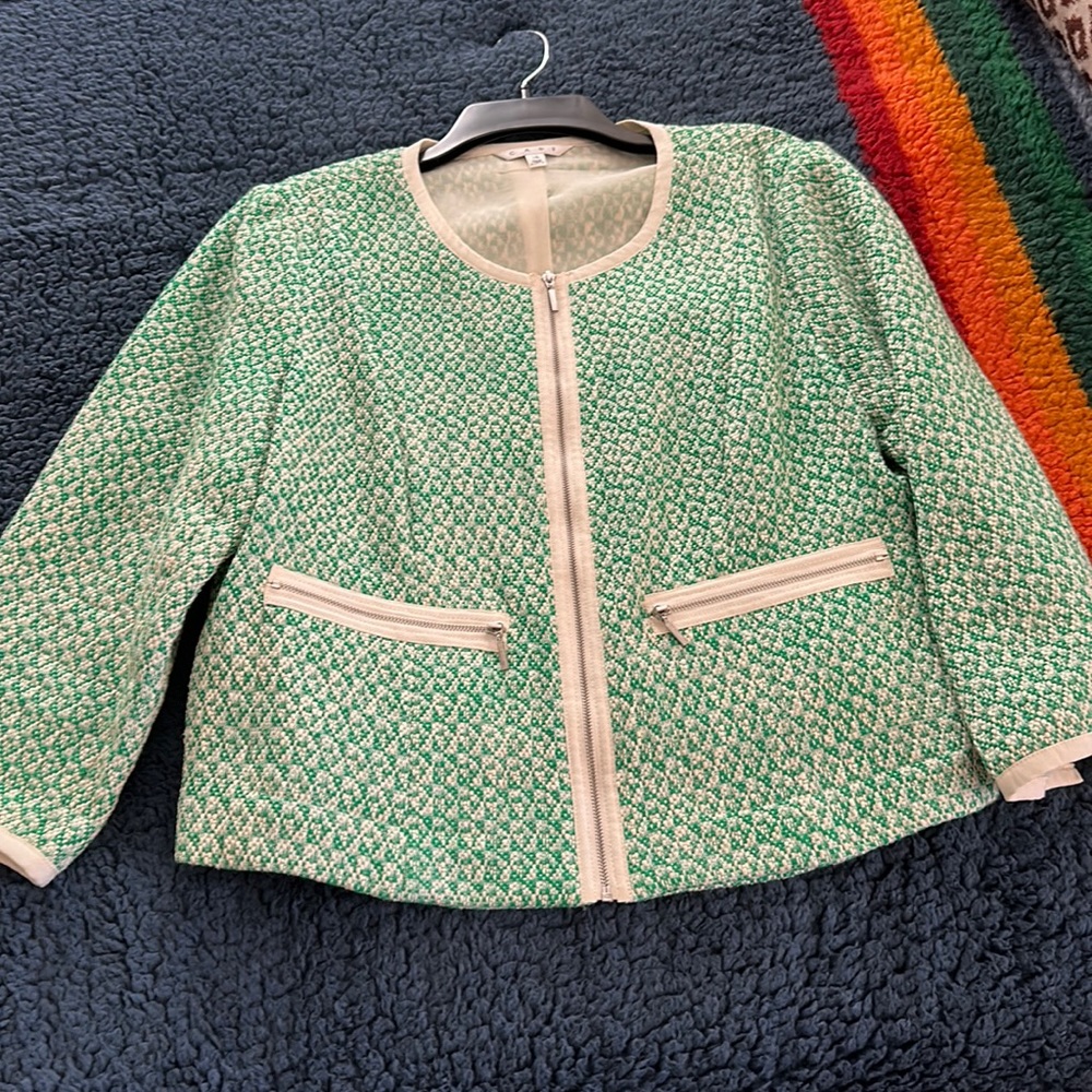 Cabi #726 Green Clover Woven Tweed Jacket